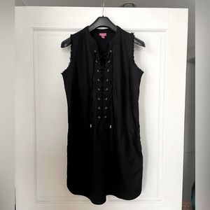 Trina Turk linen blend lace up dress